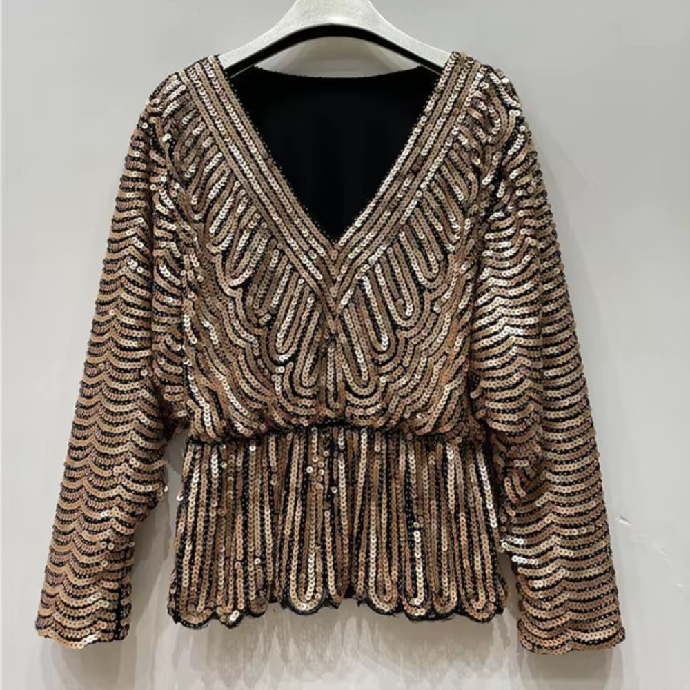 NWT Endless Rose sequin peplum top, size XS